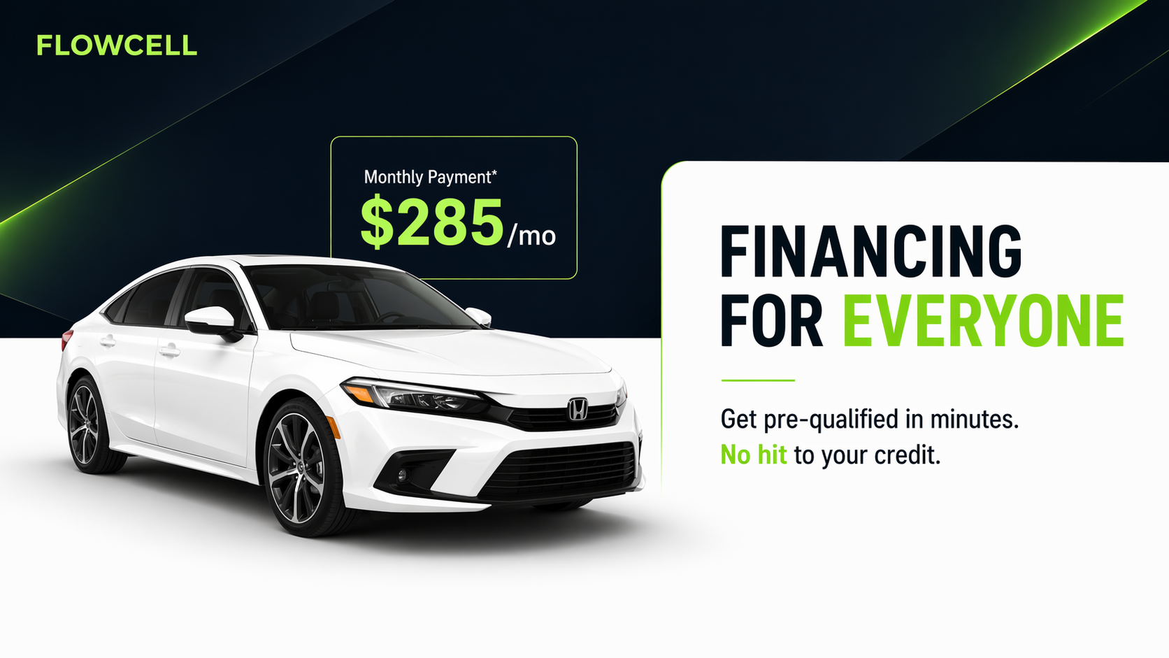 Flowcell one-price vehicle offer creative